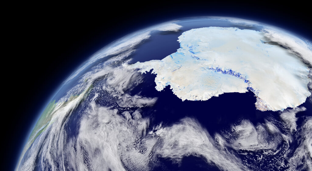 a satellite image of Antarctica from space