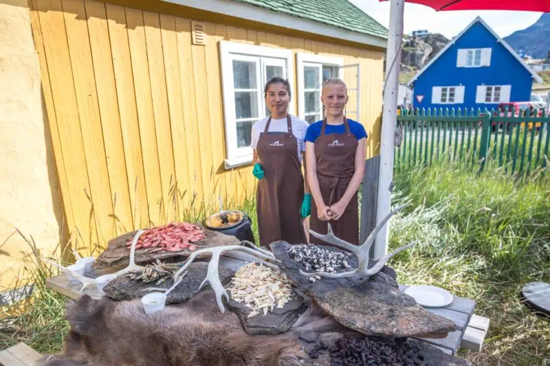 Food tasting in Greenland