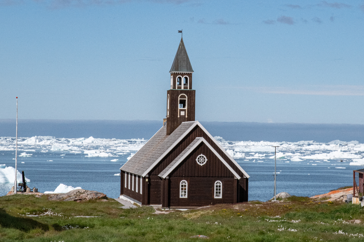 Aurora-Ilulissat-Greenland-1 Ilulissat church