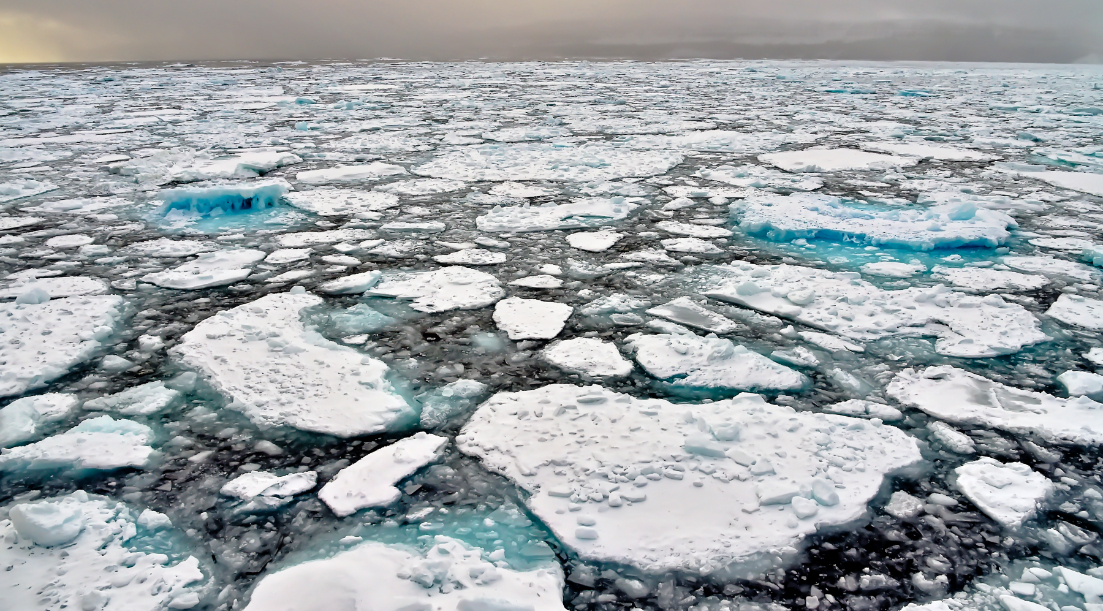 Aurora-Nunavut ice floats in Greenland