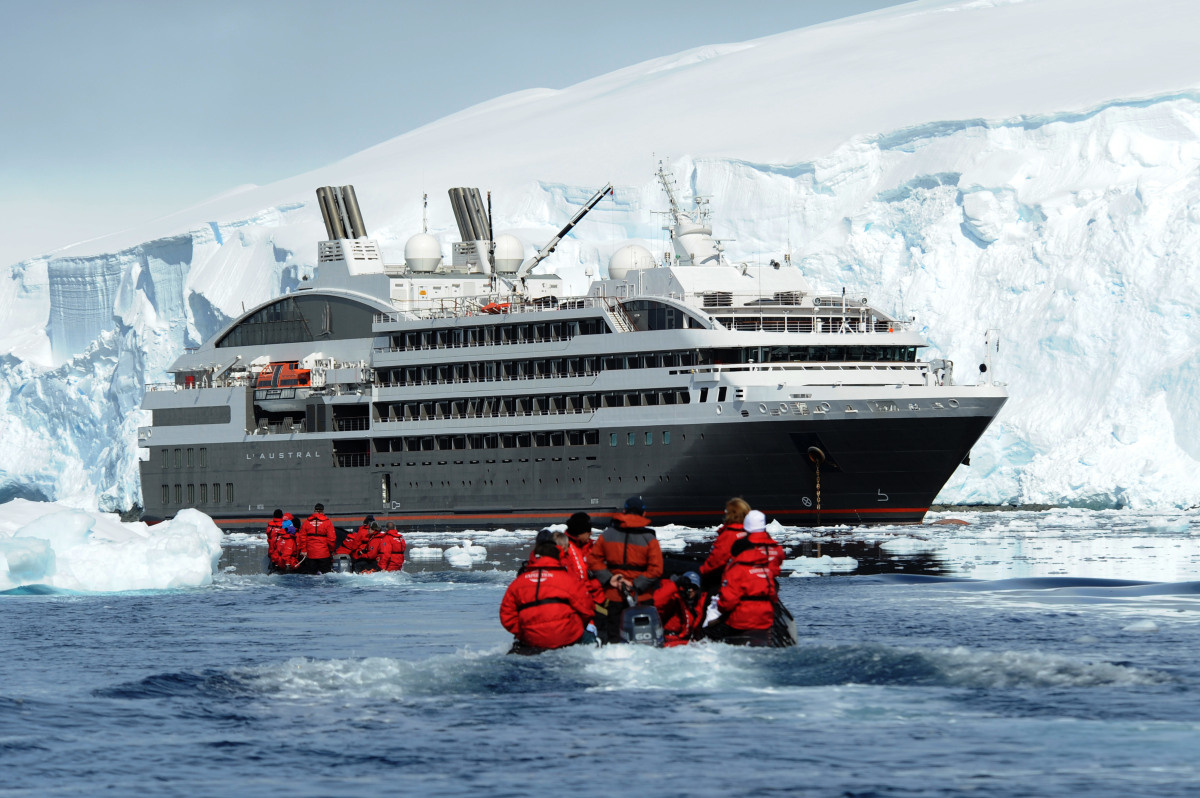 Epic-Antarctica-cruises-with-PONANT zodiacs in Antarctica