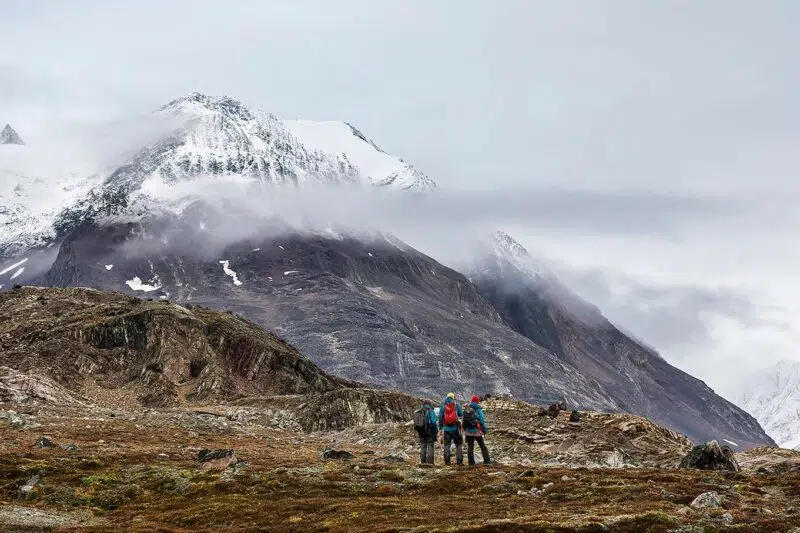 guests hiking in Greenland