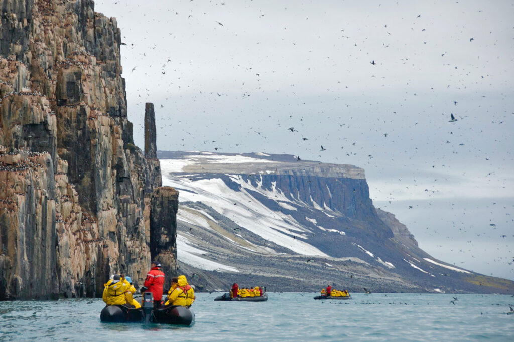 Zodiac cruising in Svalbard