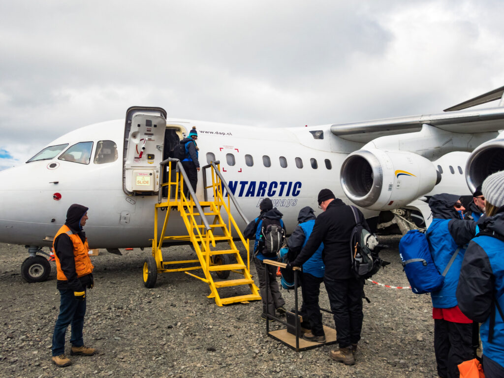 a plane in Antarctica
