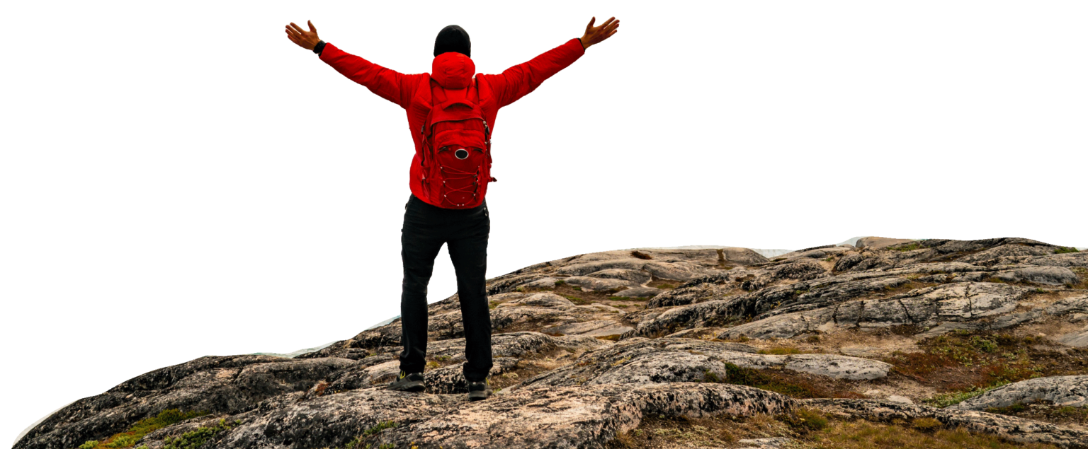 best time to visit the Arctic man with hands in the air