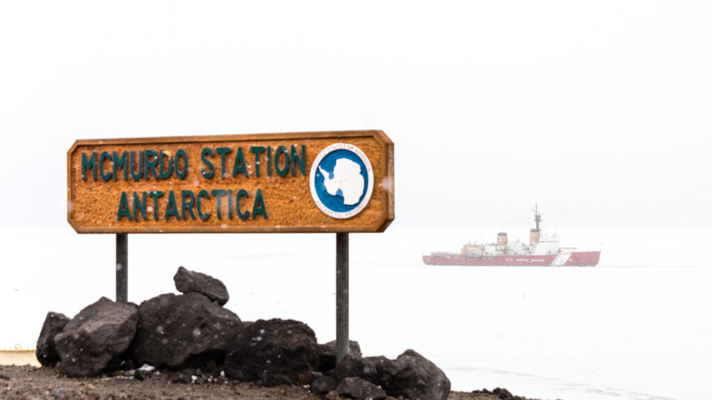 mcmurdo research station sign in Antarctica