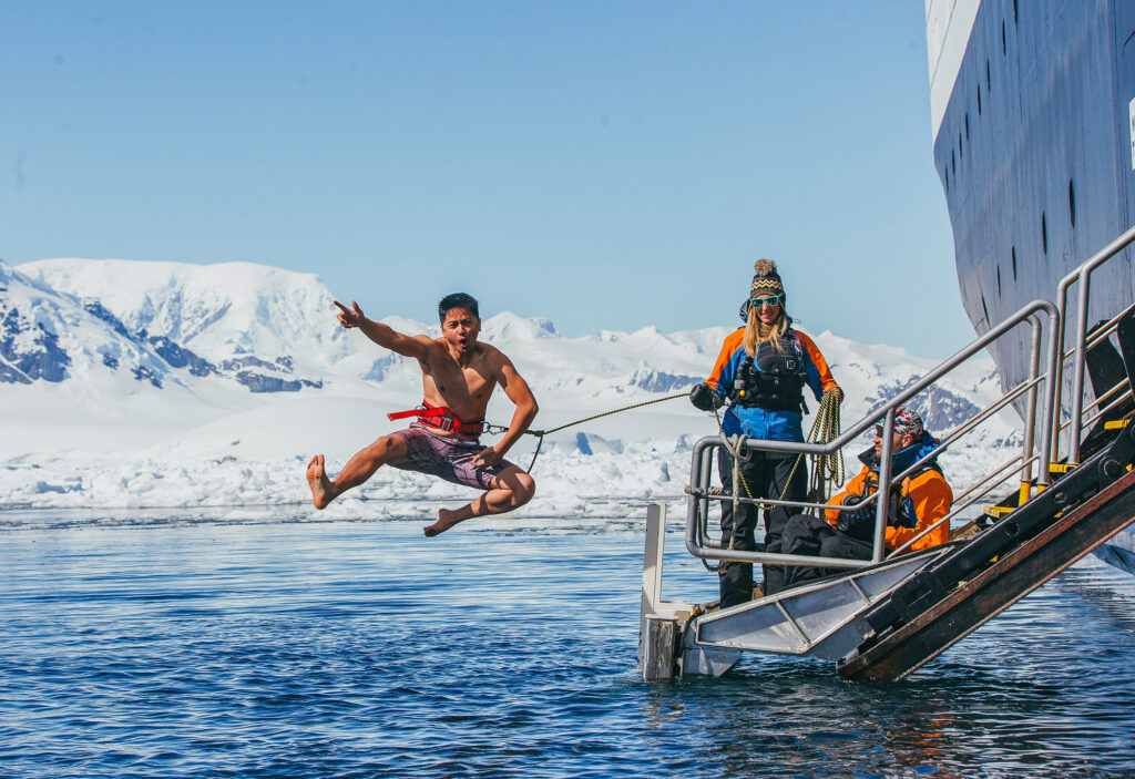 polar plunge in Antarctica quark expeditions