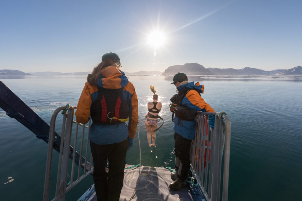 a polar plunge in Greenland Quark expeditions
