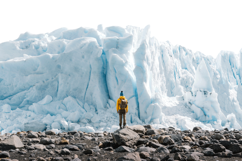 polar regions of the world man standing by glacier